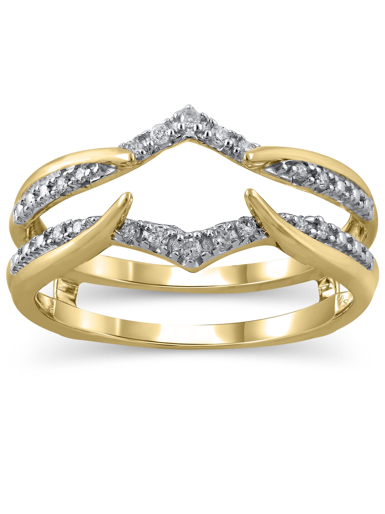 1/10 Carat T.W. (I2 clarity, H-I color) Brilliance Fine Jewelry Diamond Enhancer Ring in 10kt Yellow Gold, Size 6