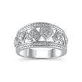 thumbnail image 1 of 1/10 Carat T.W. (I3 clarity, I-J color) Brilliance Fine Jewelry Diamond Hearts Fashion Band in Sterling Silver, Size 6, 1 of 5