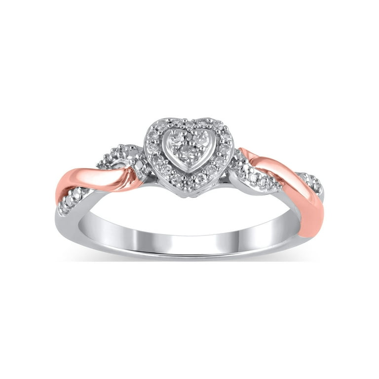14K White Gold Diamond With Heart Promise or Engagement Ring 14K White Gold Diamond With Heart Promise or Engagement Ring