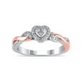 thumbnail image 1 of 1/10 Carat T.W. (I3 clarity, I-J color) Hold My Hand Diamond Heart Promise Ring in Sterling Silver with 14K Rose Gold Plating, Size 6, 1 of 5