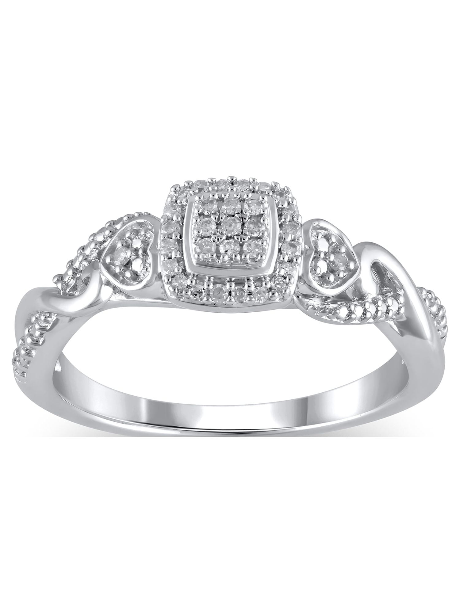 1/10 Carat T.W. (I3 clarity, I-J color) Hold My Hand Diamond Promise Ring in Sterling Silver, Size 5