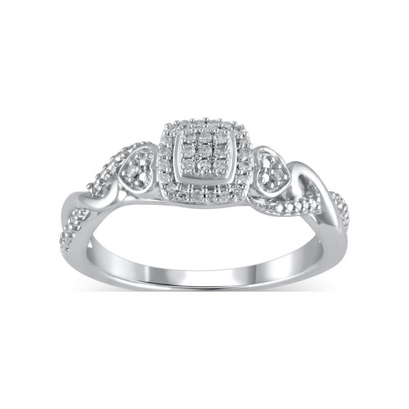 1/10 Carat T.W. (I3 clarity, I-J color) Hold My Hand Diamond Promise Ring in Sterling Silver, Size 6