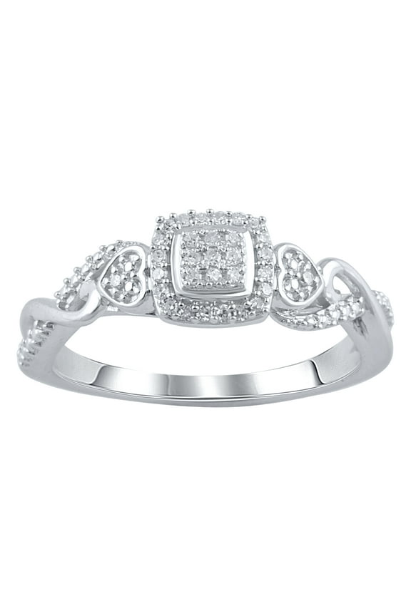 1/10 Ct (I3 Clarity, I-J Color) Hold My Hand Diamond Women's Ring in 925 Sterling Silver