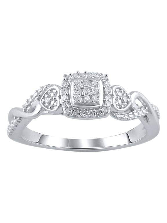 1/10 Ct (I3 Clarity, I-J Color) Hold My Hand Diamond Women's Ring in 925 Sterling Silver