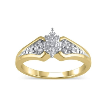 1/10 Carat T.W. (I3 clarity, J-K color) Hold My Hand Diamond Promise Ring in Sterling Silver with 18K Yellow Gold Plating, Size 7