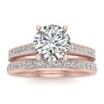 thumbnail image 1 of 1.10 Carat TW Natural Round Diamond Bridal Set Engagement Ring in 10k Rose Gold (G-H, I2-I3, 1.10ctw), 1 of 4