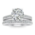 thumbnail image 1 of 1.10 Carat TW Natural Round Diamond Bridal Set Engagement Ring in 10k White Gold (G-H, I2-I3, 1.10ctw), 1 of 4
