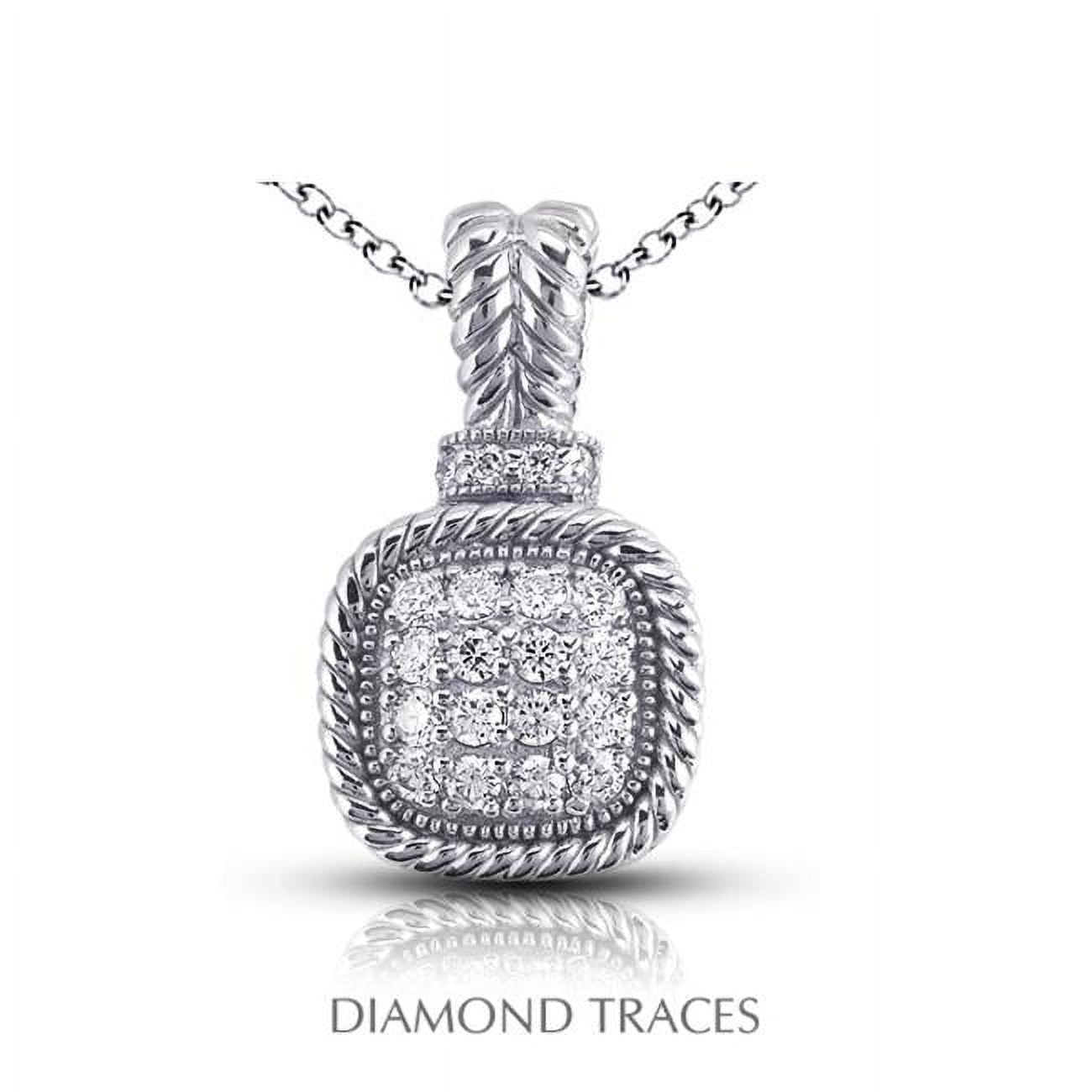 1.10 Carat Total Natural Diamonds 14K White Gold Pave Setting Rope ...