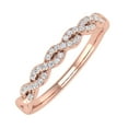 thumbnail image 1 of 1/10 Carat Twisted Diamond Wedding Band Ring in 10K Rose Gold (Ring Size 8.5), 1 of 4