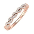 thumbnail image 1 of 1/10 Carat Twisted Diamond Wedding Band Ring in 14K Rose Gold (Ring Size 8.25) (I1-I2 Clarity), 1 of 7