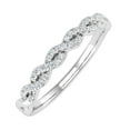 thumbnail image 1 of 1/10 Carat Twisted Diamond Wedding Band Ring in 14k White Gold ( Ring Size 4.5) (I1-I2 Clarity), 1 of 7