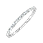 FINEROCK LLC 1/10 Carat (ctw) 10K White Gold Diamond Ladies Wedding Anniversary Stackable Ring - (Ring Size 7.5)