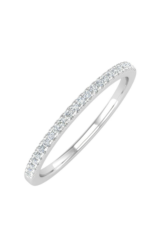1/10 Carat (ctw) 10K White Gold Diamond Ladies Wedding Anniversary Stackable Ring (Ring Size 8.5)