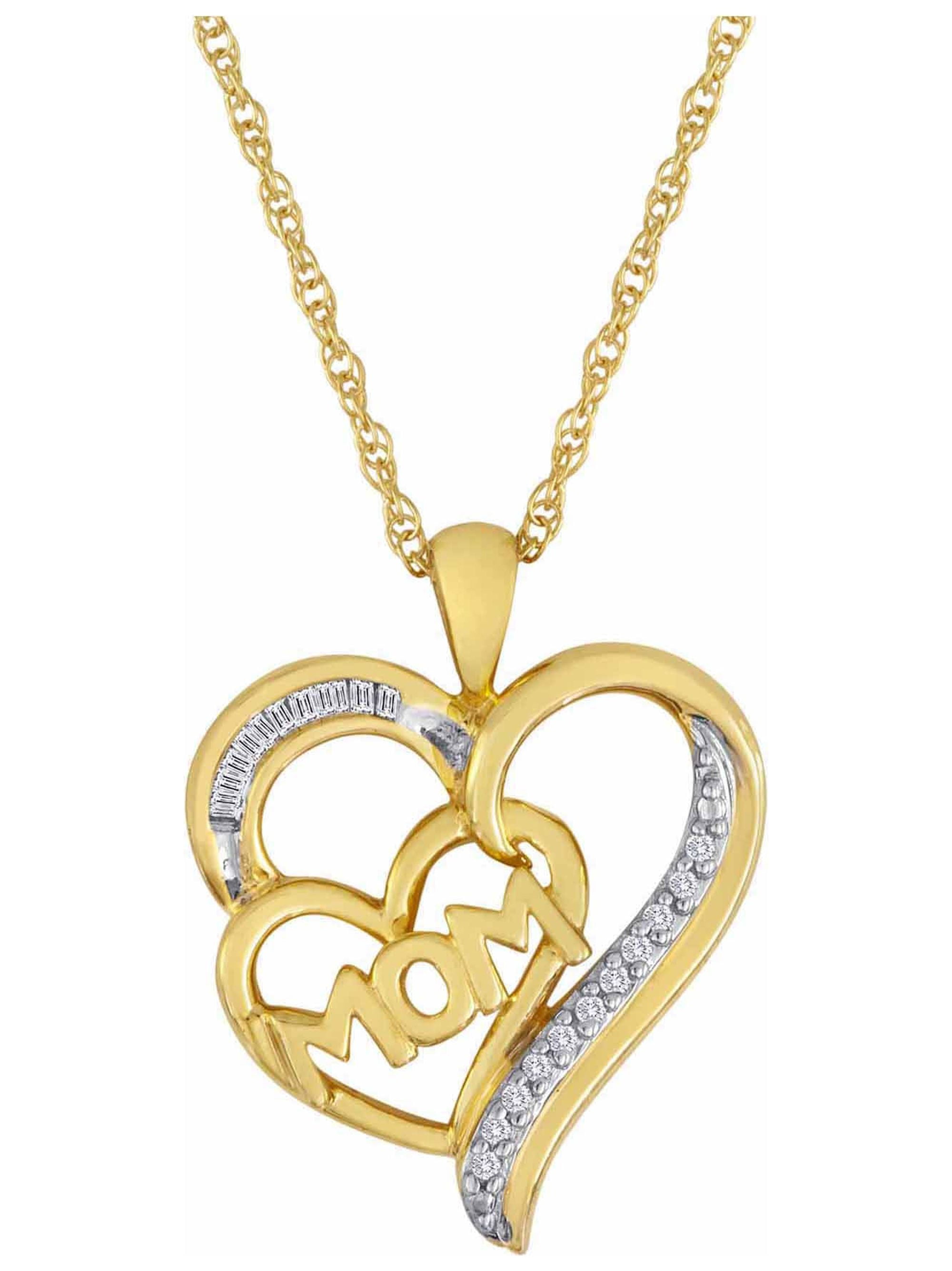 1/10 Carat t.w. Diamond Heart Pendant Sterling Silver with 14kt Gold Plating