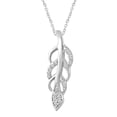 thumbnail image 1 of 1/10 Carat tw Cubic Zirconia Lucky Feather Charm Angel Wing Necklace Pendant in 925 Sterling Silver Jewelry, 1 of 5