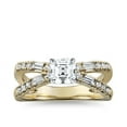 thumbnail image 1 of 1.10 Ct Asscher Cut Natural Diamond Unique Solitaire with Accents Ring for Anniversary Solid 18K Yellow Gold Size 4, 1 of 5