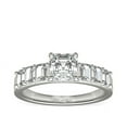 thumbnail image 1 of 1.10 Ct Brilliant Asscher Cut Natural Diamond Asscher Solitaire with Accents Engagement Ring for her Solid 14K White Gold Size 5.5, 1 of 6