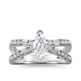 thumbnail image 1 of 1.10 Ct Brilliant Marquise Cut Natural Diamond Marquise Solitaire with Accents Engagement Ring for her Solid 14K White Gold Size 5.5, 1 of 6