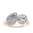 thumbnail image 1 of 1.10 Ct Brilliant Round & Pear Cut Natural Diamond Accents Elegant Band for Women Solid 18K Rose Gold Size 6, 1 of 8
