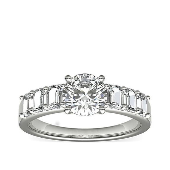 1.10 Ct Round Cut Solitaire Natural Diamond (F-G/VS1) Latest Design Ring for Engagement in 18K White Gold Size 6.5 by Diamond-Capitals