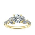 thumbnail image 1 of 1.10 Ct Round Cut Genuine Diamond Solitaire with Accents Wonderful Ring for Ladies Solid 18K Yellow Gold Size 10.5, 1 of 8