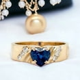 thumbnail image 1 of 1.10 Ct Stunning Heart Shaped Blue Sapphire with Natural Diamond Bridal Ring for Women Solid 14K Yellow Gold Size 6.5 by Diamond-Capitals, 1 of 4