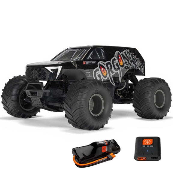 1/10 GORGON 2WD RTR Brushed Monster Truck (Battery  Charger Included), Gun Metal