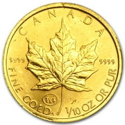 1/10 Gold Canadian Maple Leaf Abrasions