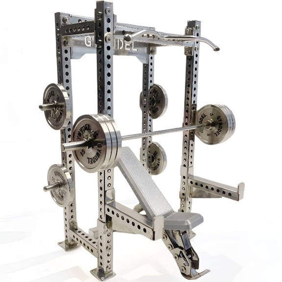 1/10 Metal Squat Rack Model, Mini Gym Power Rack Display, Adjustable Bench Press Collectible, Fitness Desktop Decoration for Home Office & Man Cave, Gift for Gym Enthusiasts