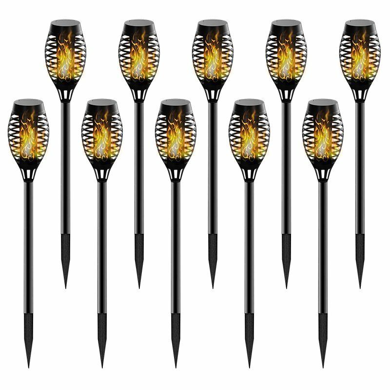 110 PCS Solar Torch Flame Dancing Light LED Flickering Flame Lamp