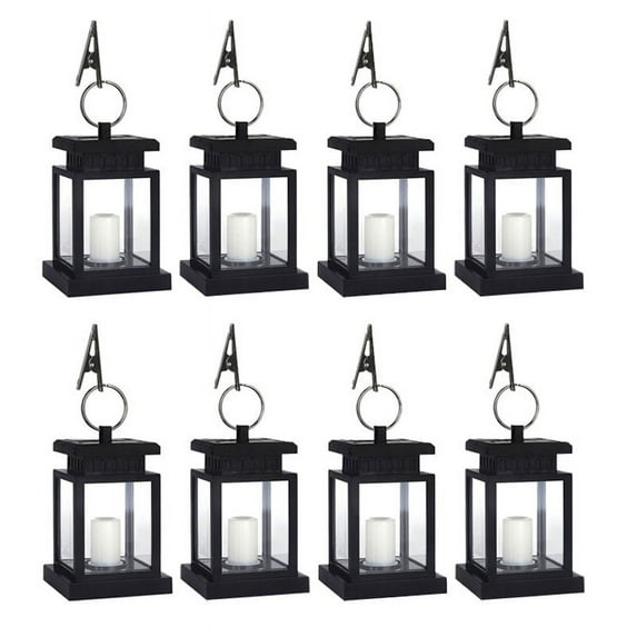 TOPCHANCES 8 Pack Solar Lights Outdoor Hanging Solar Lantern, Solar Garden Lights for Patio Landscape Yard, Warm White Candle Flicker, Dusk to Dawn Auto Sensor On Off
