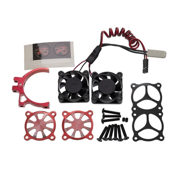 1/10 RC Car Motor Heatsink Cooling Fan + Thermal Sensor for Axial (540 550 3650 3660 Motors SCX10)
