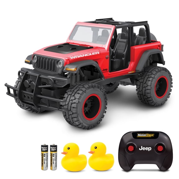 MotorDayz (1:10) Remote Control Duck Jeep Wrangler, Red, R6-10S99U1-RD, Child