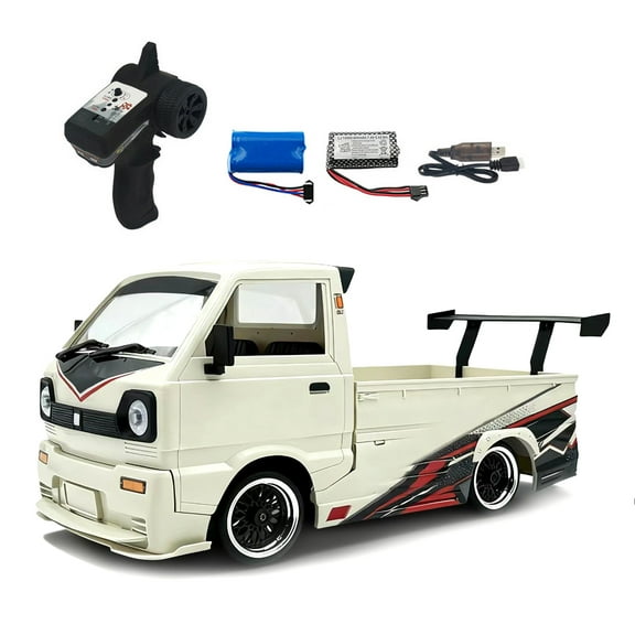 1/10 RC Drift Car, Brushless 2435 4000KV Motor Truck, 25KM/H Speed 2.4G Proportional Control, Metal Driveshaft – D-14S RTR White RC Drift Toy for Adults