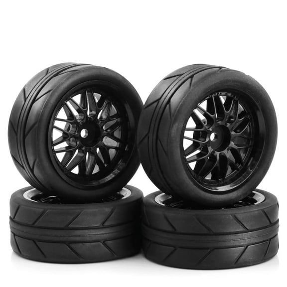 1/10 RC Drift Tires 65mm on Road Racing Car Wheels Tyres for TT01 TT02 XV01 XV02 PTG-2 ,Black,4 x RC Car tires,Black