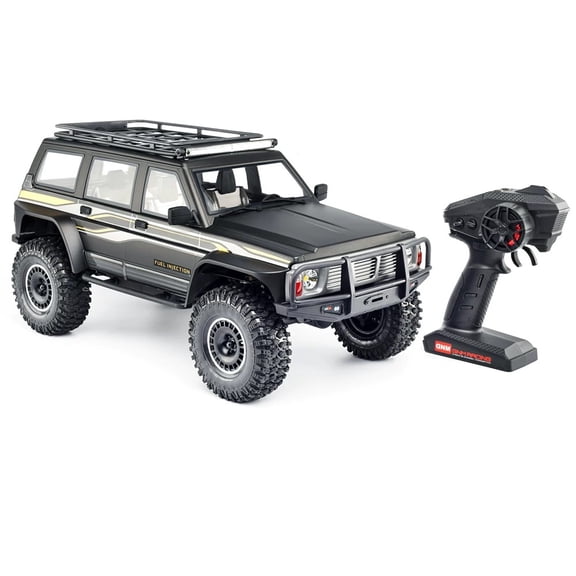 1/10 RC Rock Crawler Brushless 4WD, Off Road Remote Control Truck with Tank Turn Steering, LCG Chassis, LED Lights, High Torque Servo Professional RC Crawler