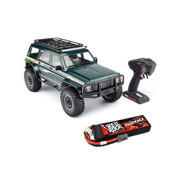 1/10 RC Rock Crawler Brushless 4WD, Off Road Remote Control Truck with Tank Turn Steering, LCG Chassis, LED Lights, High Torque Servo Professional RC Crawler