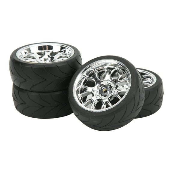 1/10 RC Wheels, 4PCS Improve Stability Rubber Material RC Tires For Most 1/10 Flat Sports Car B Tire