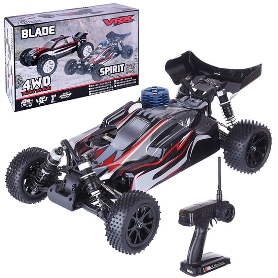 1/10 RH1007 Nitro RC Car 4WD Off Road High Speed Racing Remote Control Vehicle With Automatic 2 Speed Transmission 2.4G Controller RTR Truck For Adults Hobbyists -Black Car Shell