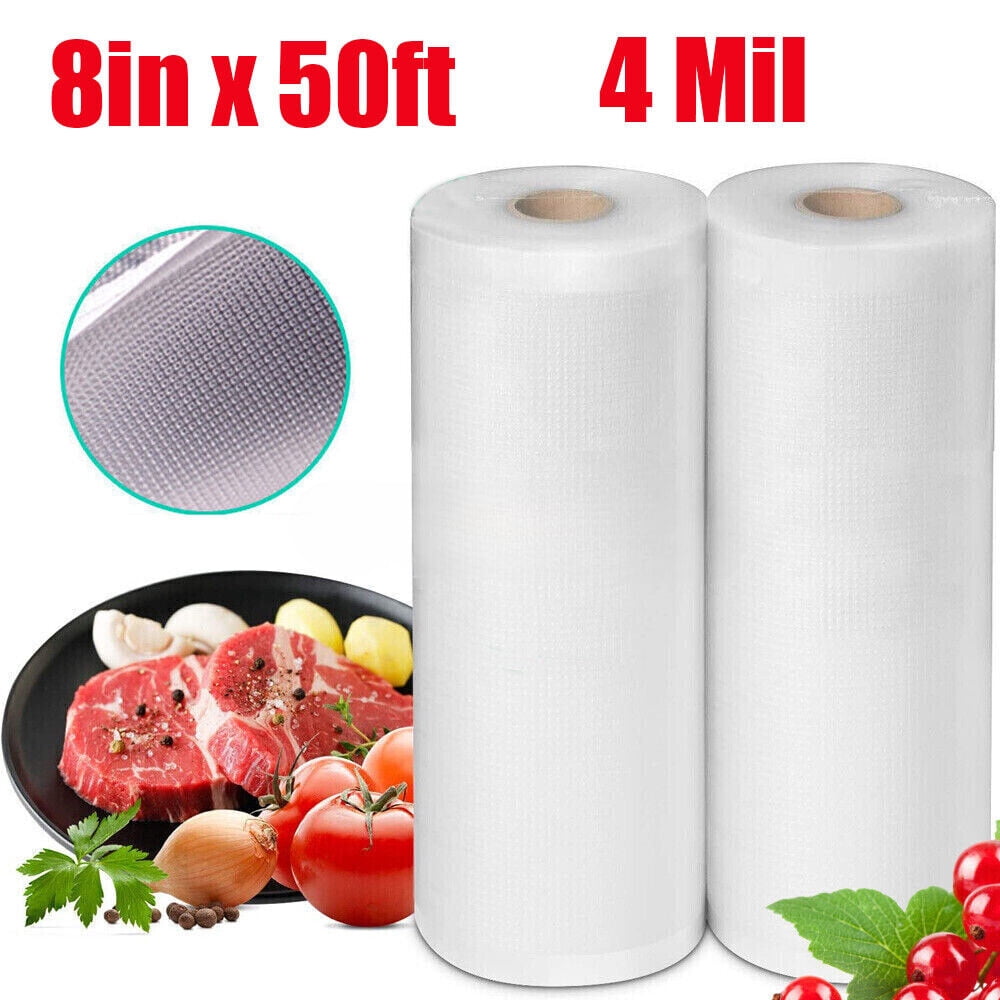 4 Rolls Vacuum Sealer Bags - 8" X 50' Each, 4 Mil Thick, BPA Free Embossed Food Saver Bags