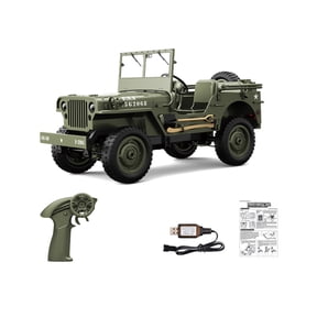 1/10 Scale 4WD RC Off Road Vehicle 2.4GHz Remote Control Rock Crawler Hobby Truck With LED Lights Dual Motor Drive RTR Green For Dirt Grass And Gravel- Army Green