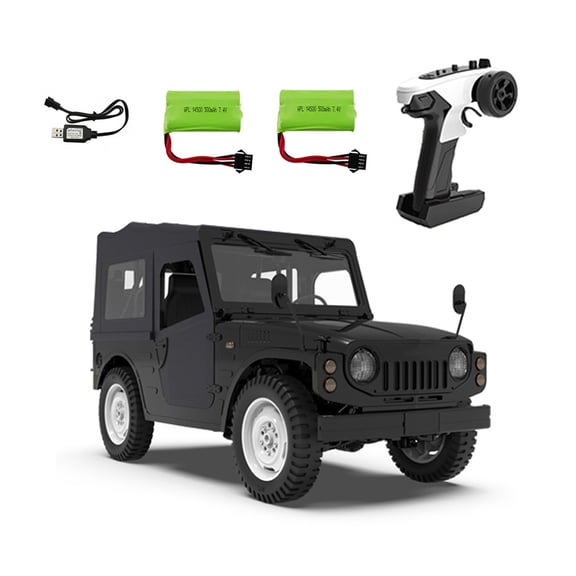 1/10 Scale 4WD RC Rock Crawler Off Road Vehicle Remote Control Climbing Car Model With LED Headlights Magnetic Doors Detachable Roof Simulation Interior For Adults Hobbyists