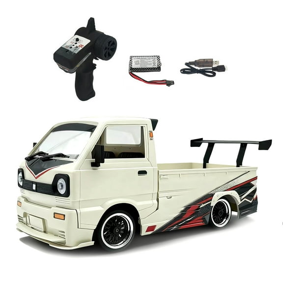 1:10 Scale Brushless RC Drift Car, D-14S 25KM/H Speed Low Profile Remote Control Racing Vehicle With 2.4G Proportional Steering And Metal Drive Shaft For Hobbyists- White / 1 battery
