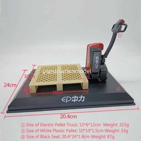 1:10 Scale Electric Hand Push Pallet Truck Replica Model with Swivel Handle, Zinc Alloy Forklift Toy for Collectors