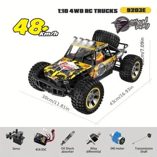 1:10 High-Speed RC Car | 48KM/H Racing with 540 Motor & 1700mAh Li-Ion Battery | Upgradable Off-Road/Drift Chassis | 2.4G Wireless Control