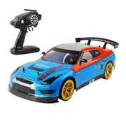 110 Scale Large 4WD Remote Control High Speed Car, Electric Drift Racing Vehicle Model with LED Lights, Off-Road RC Sports Car, Blue