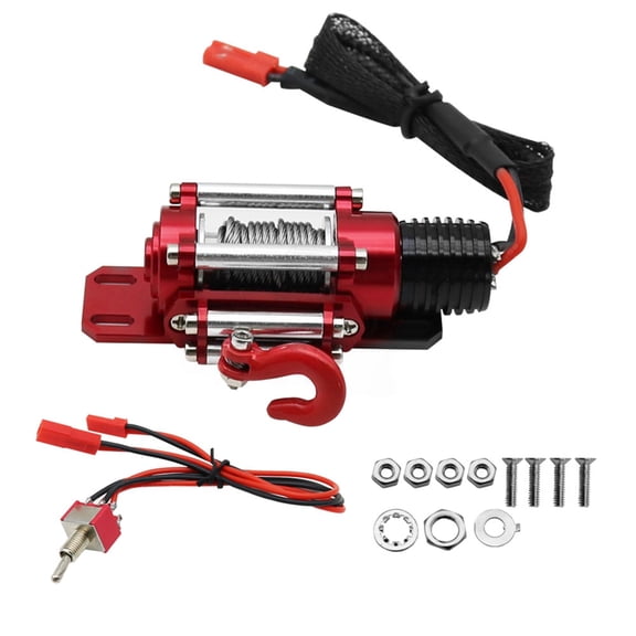 1:10 Scale RC Car Winch Automatic Wired Control Compatible with for SCX10 TRX4 Essential Upgrade for RC Crawlers