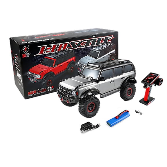1/10 Scale RC Off Road Truck 4WD Rock Crawler With Portal Axles LED Lights 550 Motor Long Runtime Remote Control Vehicle For Dirt Trails Rocks Outdoor Terrain( Metallic Grey / with Winch )