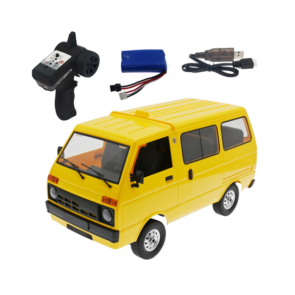 1/10 Scale RC Simulation Van Drift Truck 2.4GHz Remote Control Off Road Vehicle With LED Lights Proportional Steering Electric RC Racing Model For Adults Hobbyists - Yellow / 1 Battery