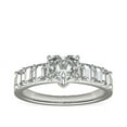 thumbnail image 1 of 1.10 T.C.W Brilliant Heart Cut Natural Diamond Latest Design Solitiare with Accents Engagement Ring for Women Solid 18K White Gold Size 3, 1 of 6